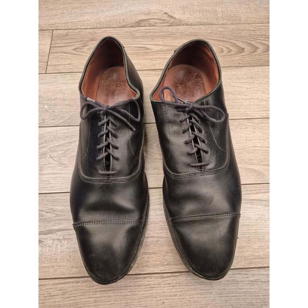 Allen Edmonds Park Avenue Mens Black Leather Cap‎ Toe Oxford Dress Shoes Sz 14 D